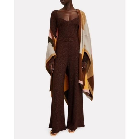 New Staud Cerro Metallic Brown Sweater Top Size Large - Picture 8 of 16